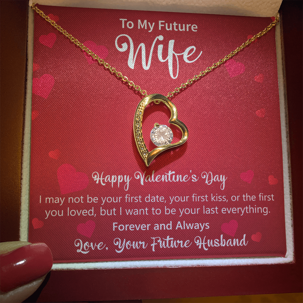 Valentine's Gift for Future Wife, Valentine's Gift for Her, Heart Necklace, Jewelry Gift with Message Card