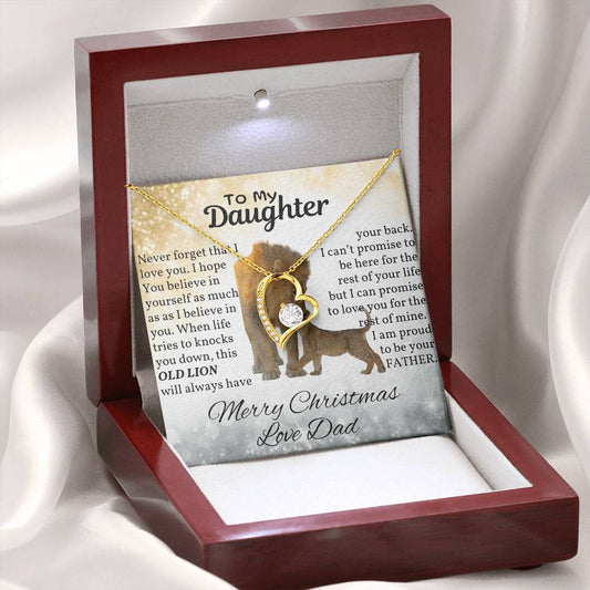 Gift for Daughter, Dad's Gift to Daughter, Necklace for Daughter, From Dad, Gift for Daughter, Old Lion with his Cub