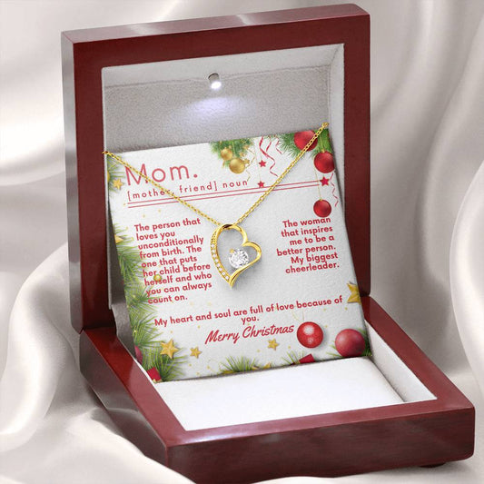 Gift for Mom, Christmas Gift From Son to Mom, Necklace with Message Card, Mom Defined, Personalized