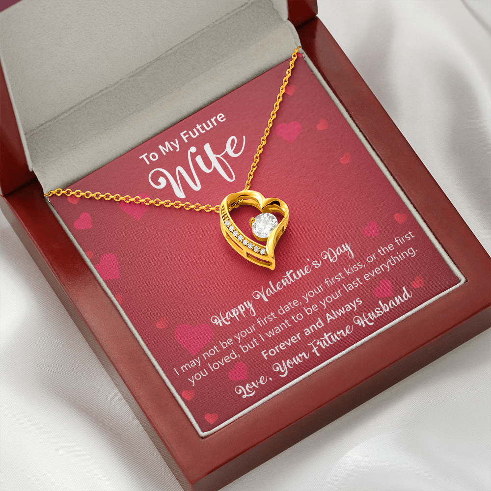 Valentine's Gift for Future Wife, Valentine's Gift for Her, Heart Necklace, Jewelry Gift with Message Card