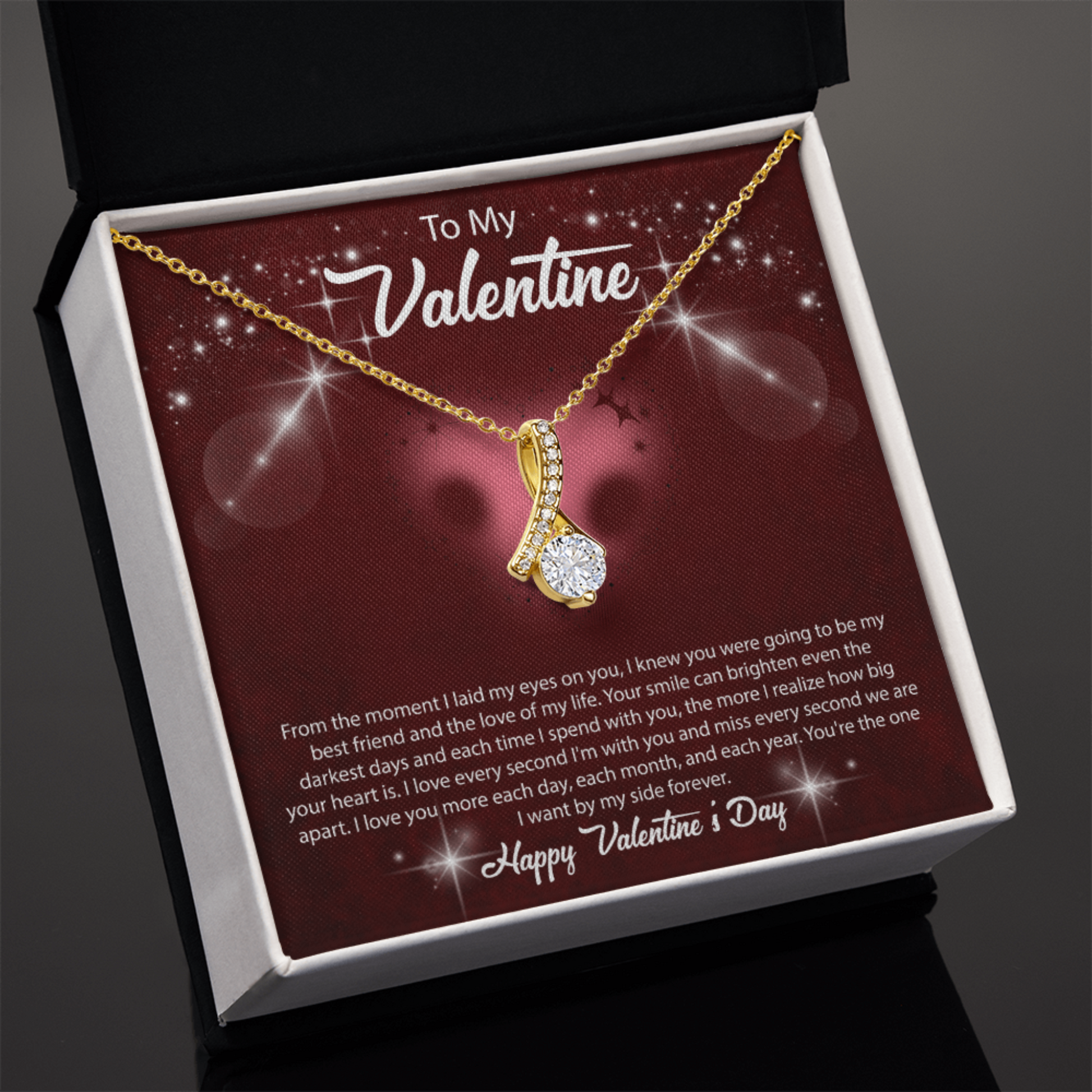 valentine necklace with message