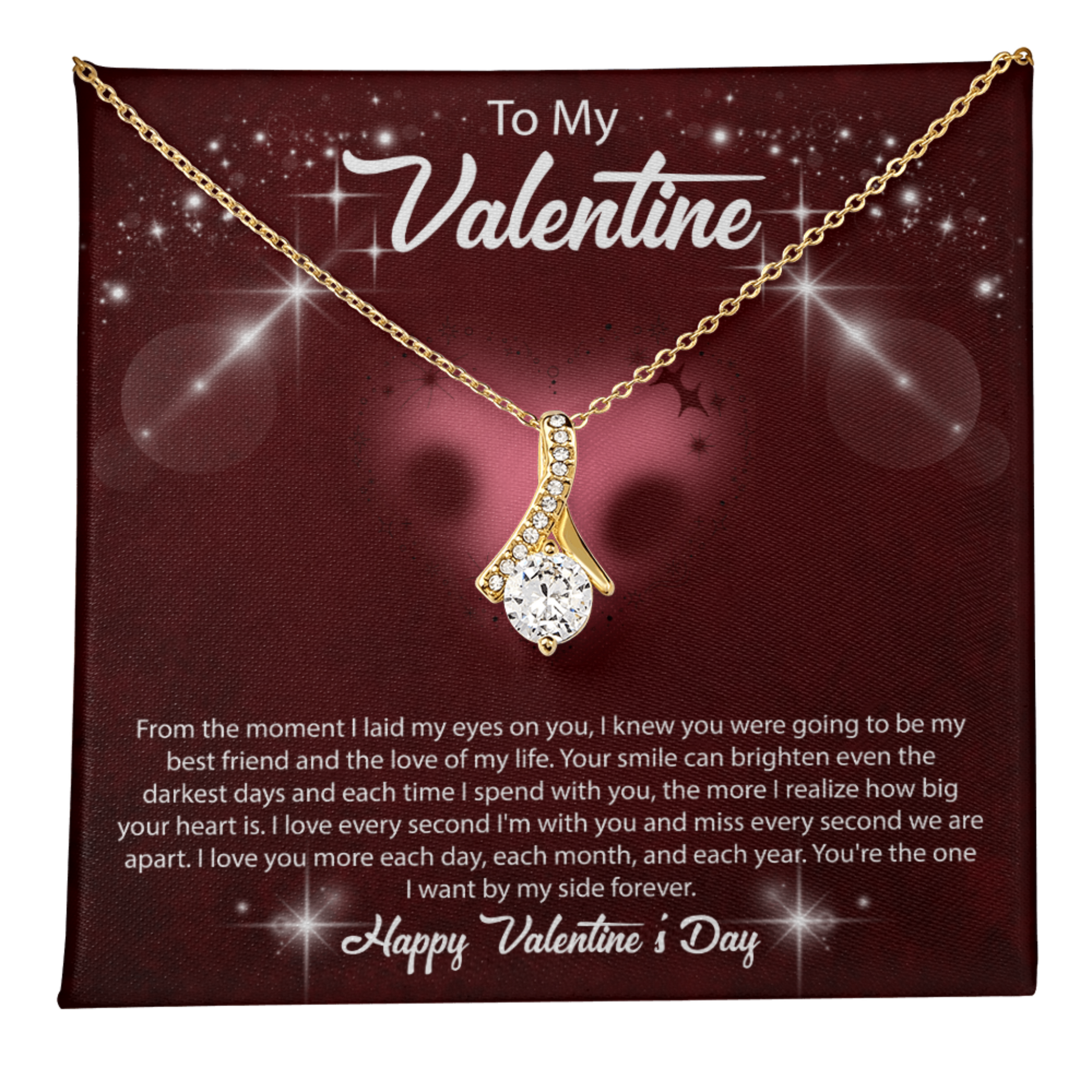 valentine necklace with message