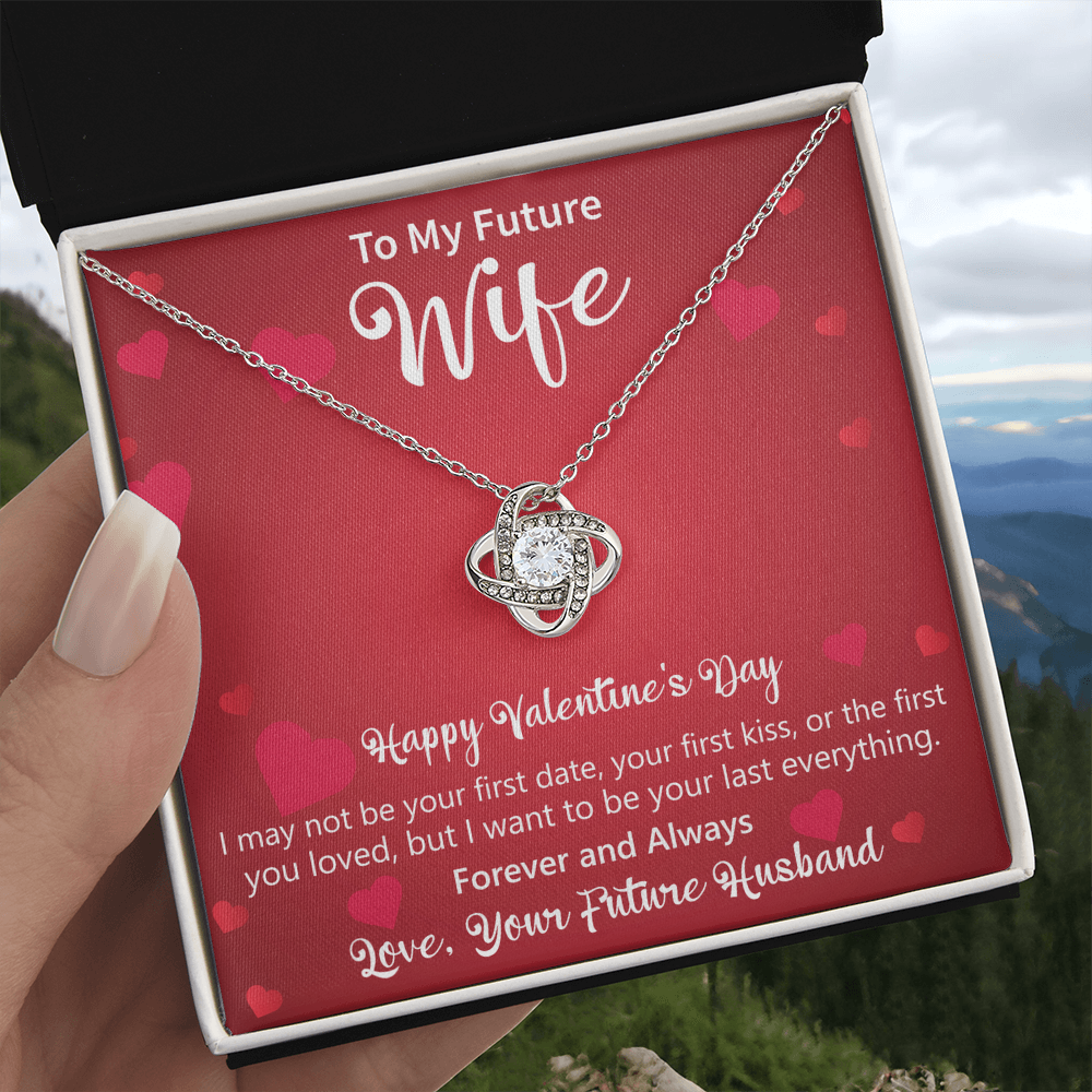 Valentine's Gift for Future Wife, Valentine's Gift for Her, Love Knot Necklace, Jewelry Gift with Message Card