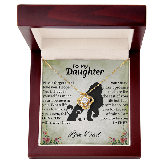 Gift for Daughter, Dad's Gift to Daughter, Necklace for Daughter, From Dad, Gift for Daughter Old Lions Message to His Cub