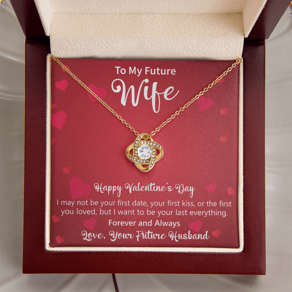 Valentine's Gift for Future Wife, Valentine's Gift for Her, Love Knot Necklace, Jewelry Gift with Message Card