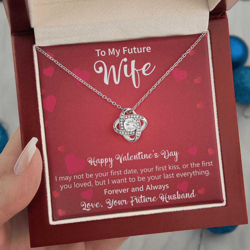 Valentine's Gift for Future Wife, Valentine's Gift for Her, Love Knot Necklace, Jewelry Gift with Message Card