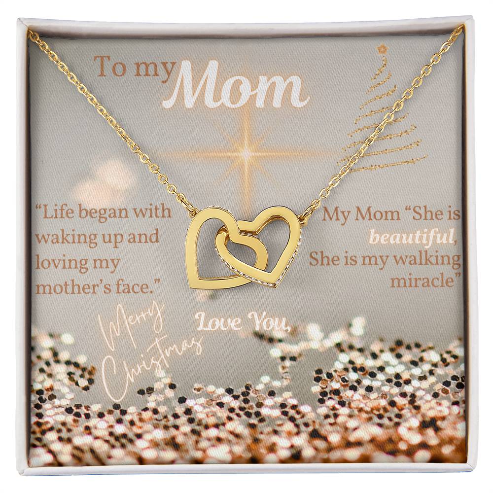 Gift for Mom, Christmas Gift From Son to Mom, Necklace with Message Card, Words from Son to Mom, My Mom is Beautiful, Personalized