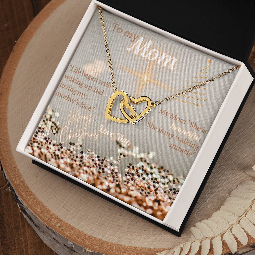 Gift for Mom, Christmas Gift From Son to Mom, Necklace with Message Card, Words from Son to Mom, My Mom is Beautiful, Personalized