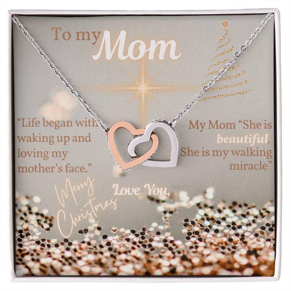 Gift for Mom, Christmas Gift From Son to Mom, Necklace with Message Card, Words from Son to Mom, My Mom is Beautiful, Personalized