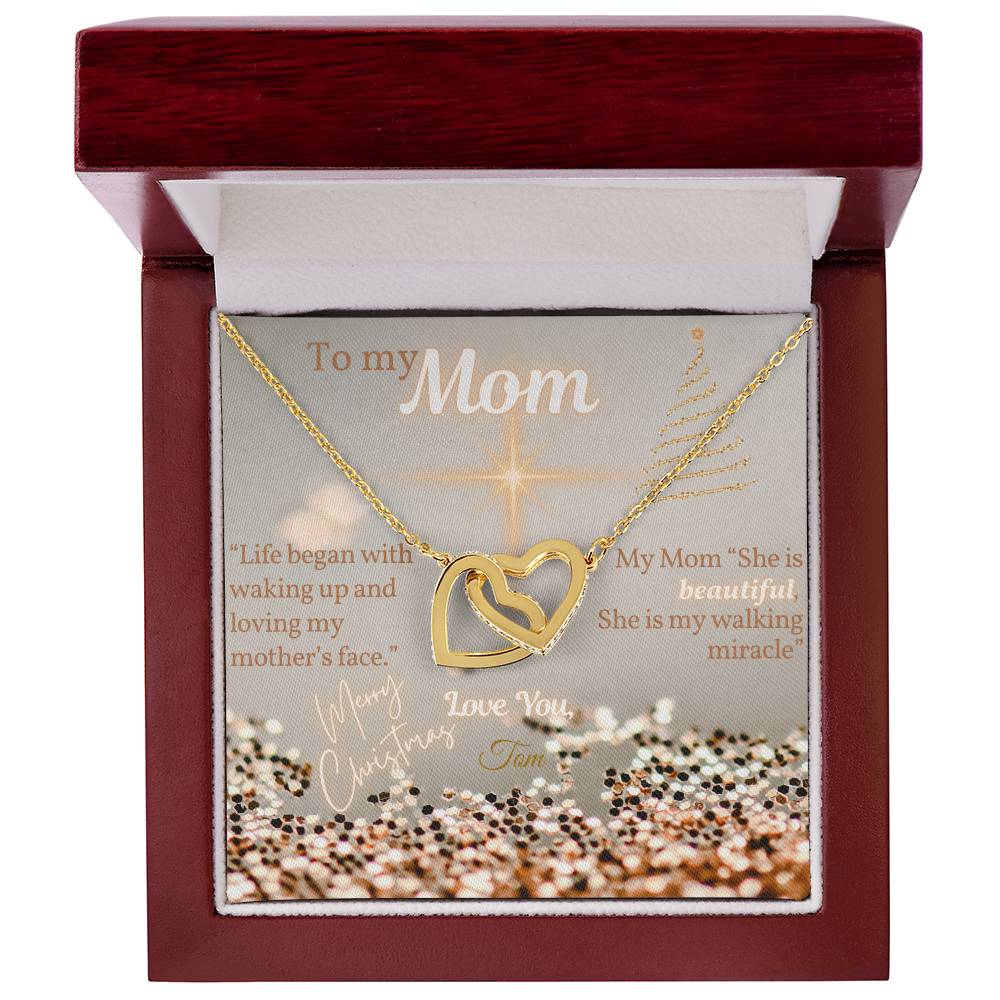 Gift for Mom, Christmas Gift From Son to Mom, Necklace with Message Card, Words from Son to Mom, My Mom is Beautiful, Personalized