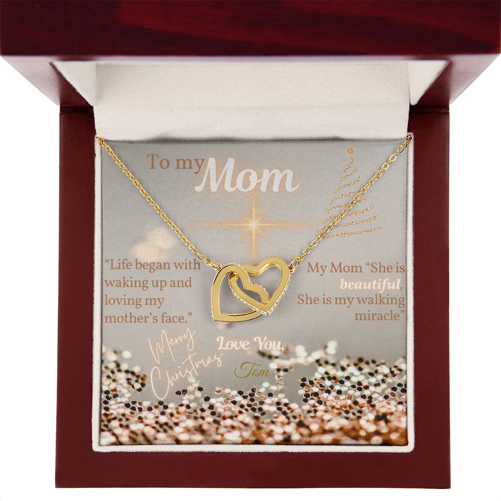 Gift for Mom, Christmas Gift From Son to Mom, Necklace with Message Card, Words from Son to Mom, My Mom is Beautiful, Personalized