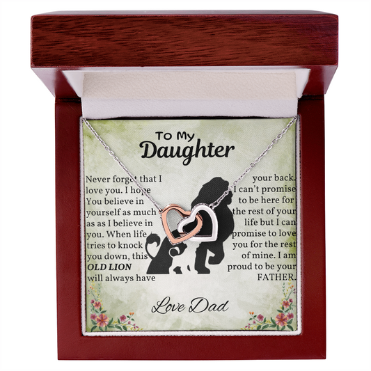 Gift for Daughter, Dad's Gift to Daughter, Necklace for Daughter, From Dad, Gift for Daughter Old Lions Message to His Cub