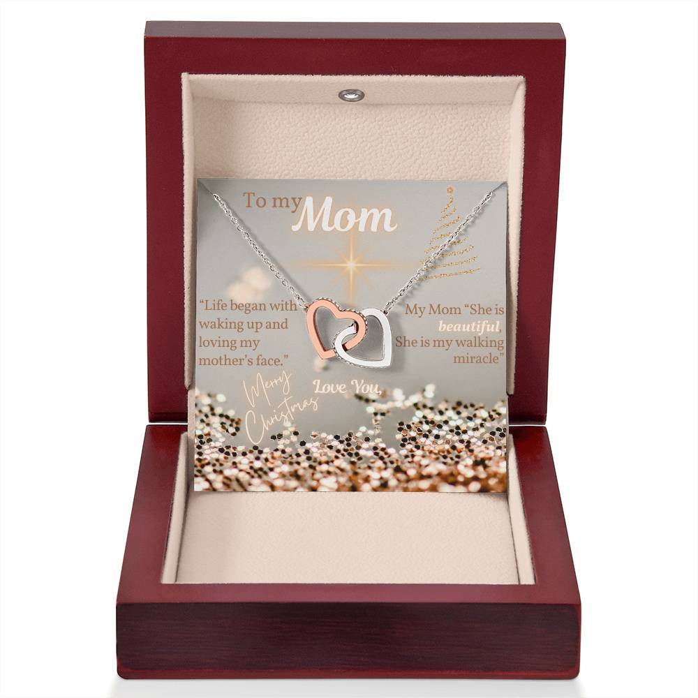 Gift for Mom, Christmas Gift From Son to Mom, Necklace with Message Card, Words from Son to Mom, My Mom is Beautiful, Personalized