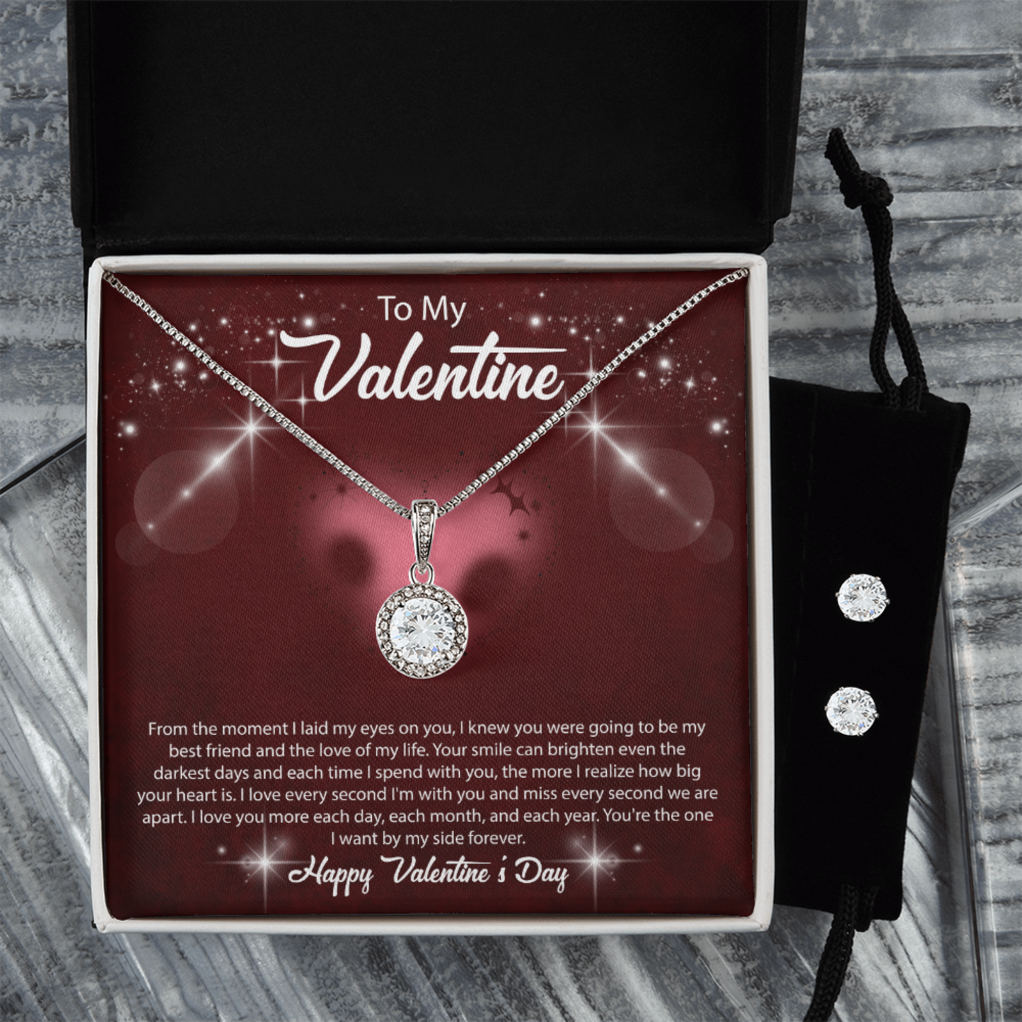 valentine gift set with message