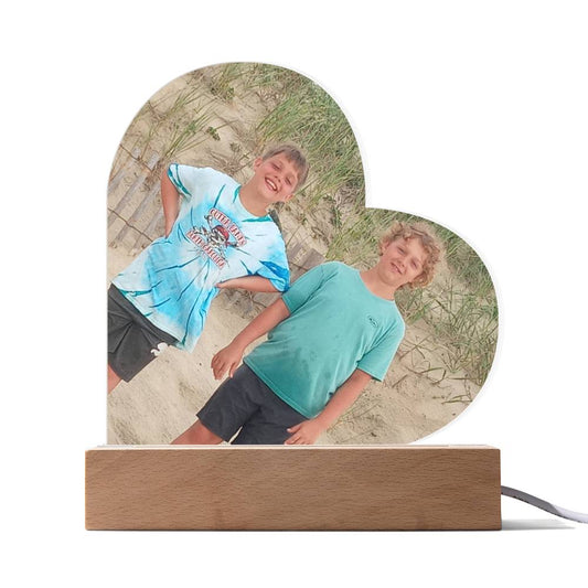 Customize Heart Photo Keepsake LED, Powered by plug in or battery