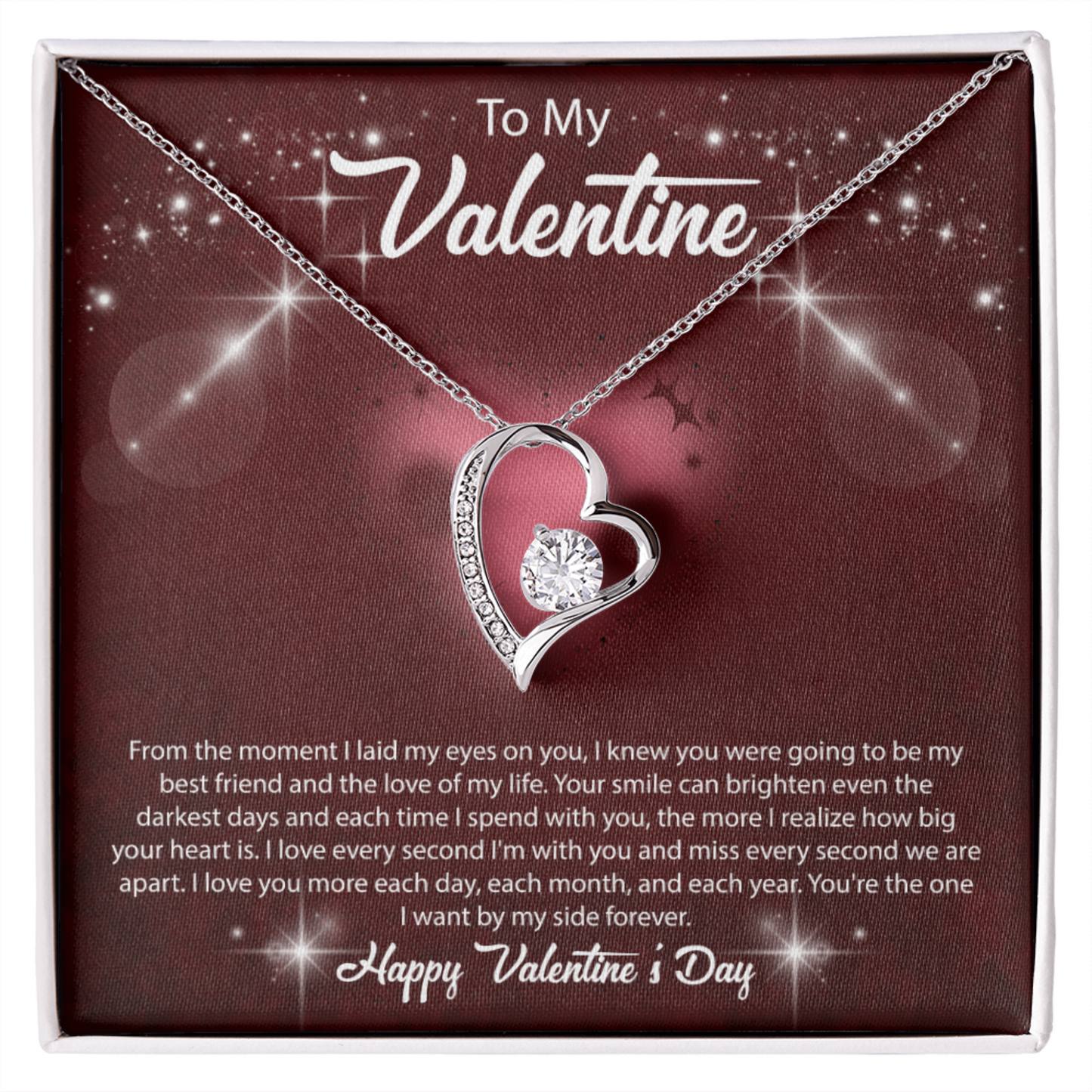 valentine necklace with message