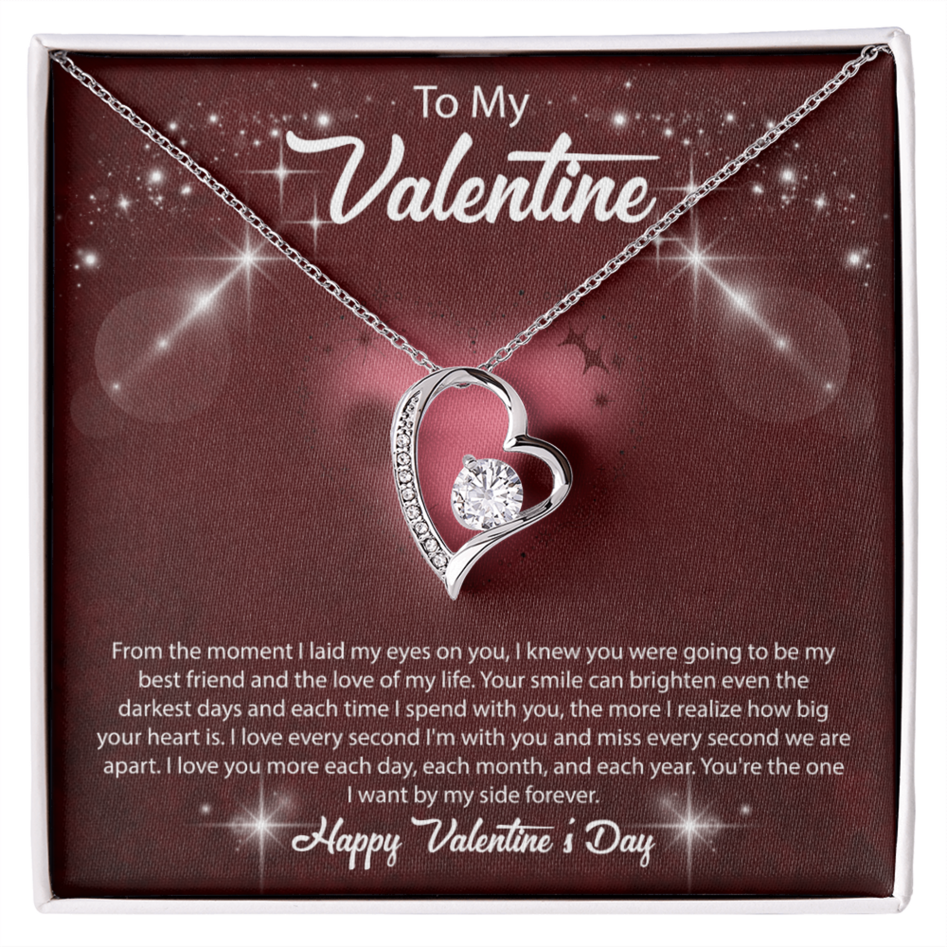 valentine necklace with message