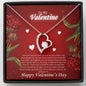 Heart Pendant Necklace, Valentines Day Gift For Her with Message Card, To My Valentine - Happy Valentine's Day