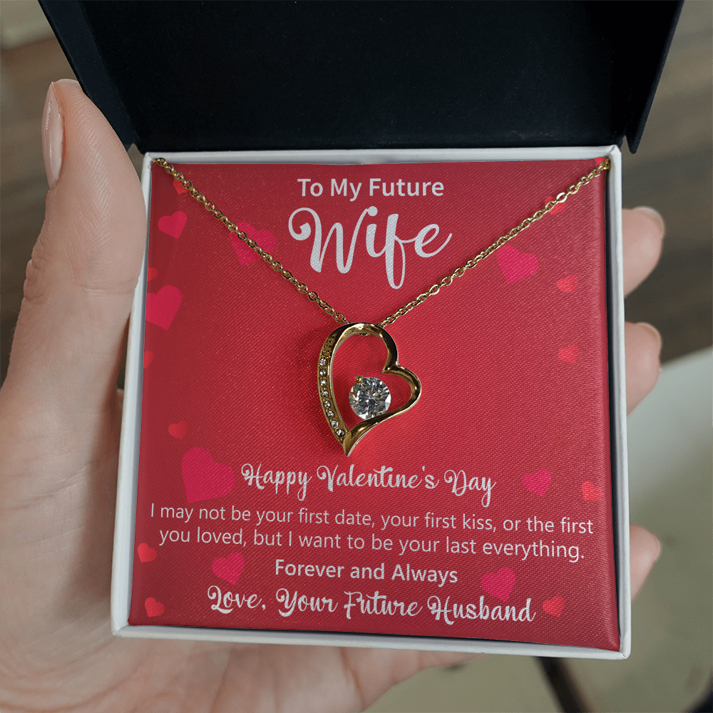 Valentine's Gift for Future Wife, Valentine's Gift for Her, Heart Necklace, Jewelry Gift with Message Card