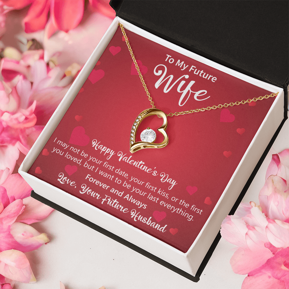 Valentine's Gift for Future Wife, Valentine's Gift for Her, Heart Necklace, Jewelry Gift with Message Card