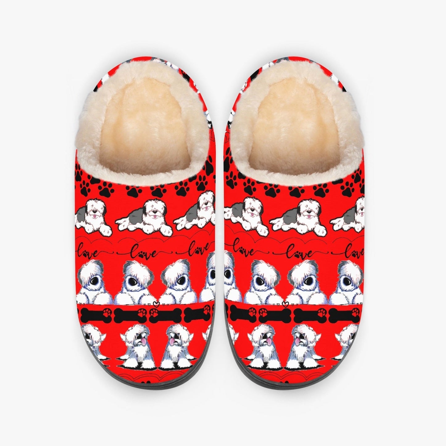 Memory Foam Unisex Slippers, Old English Sheepdog