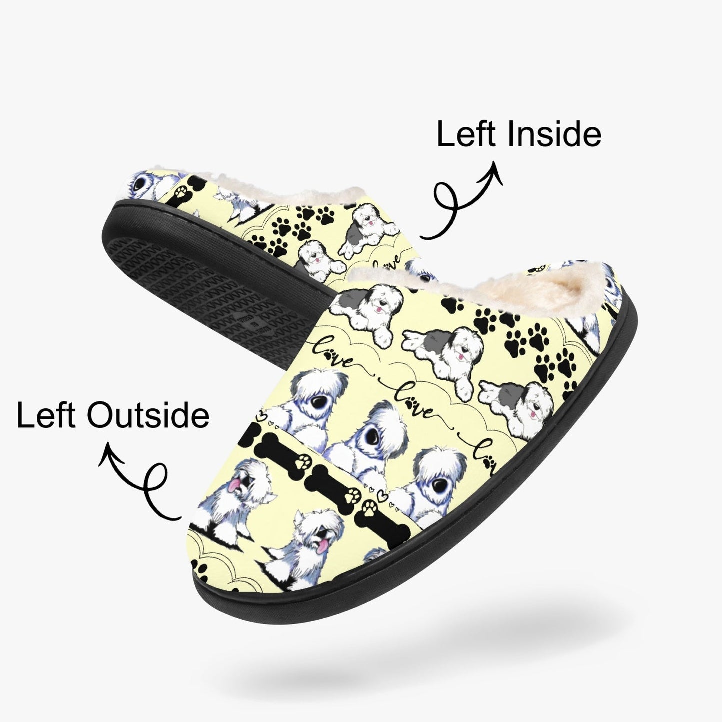 Memory Foam Unisex Slippers, Old English Sheepdog