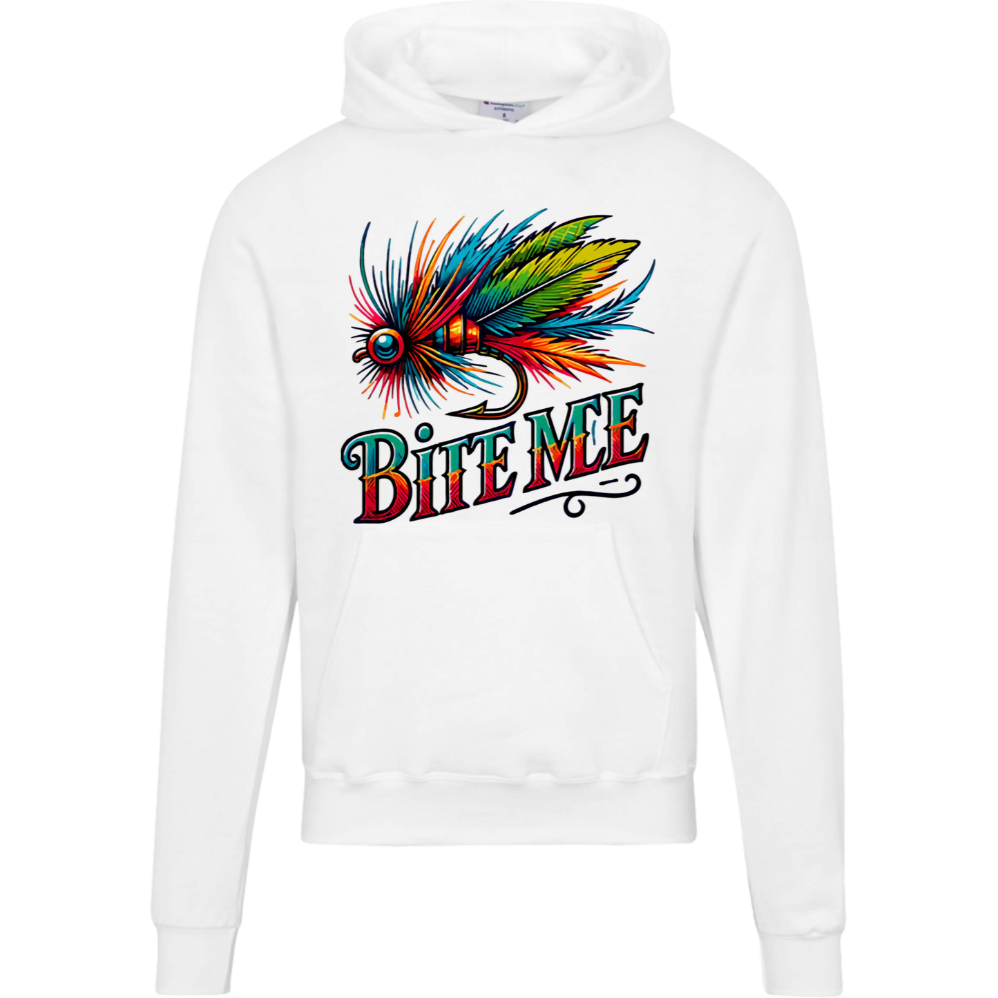 Hoodie, Anglers, Fishermen, Bite Me, Bold Lure Graphic, Champion Hoodie