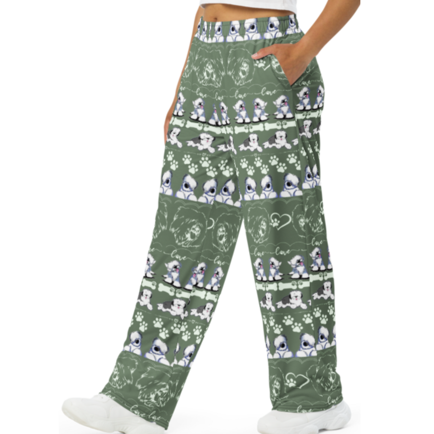 Old English Sheepdog Lounge Pants, Sheepie PJ Pants