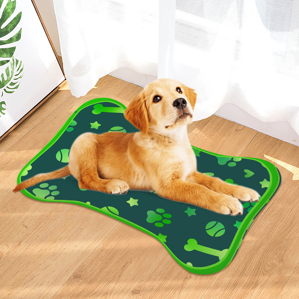 Deep Green Big Paws Pet Rug