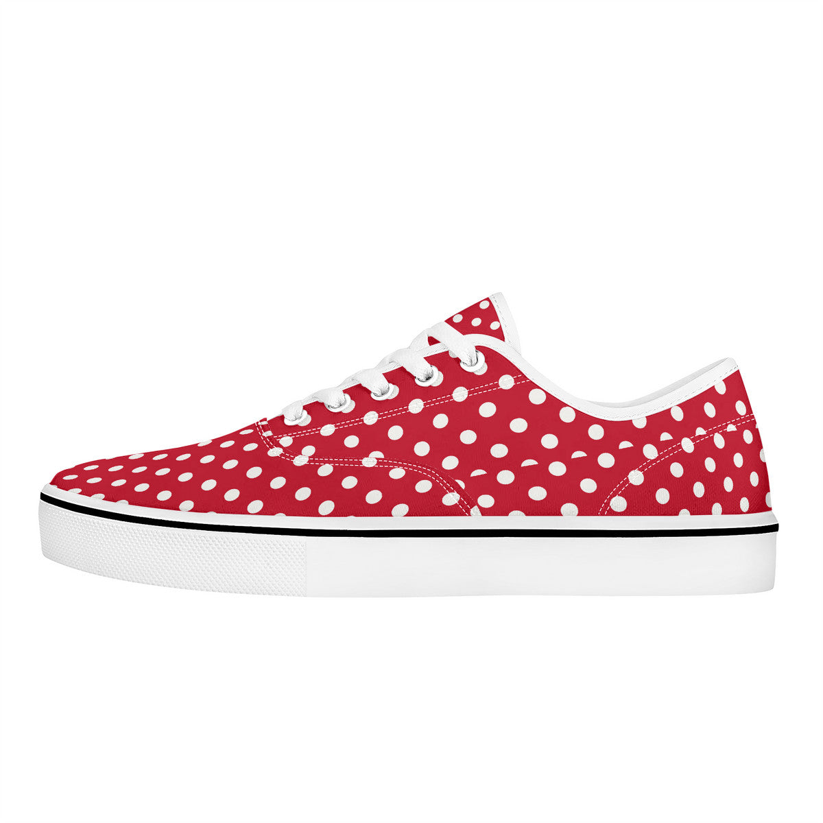 Red and White Polka Dot Sneakers