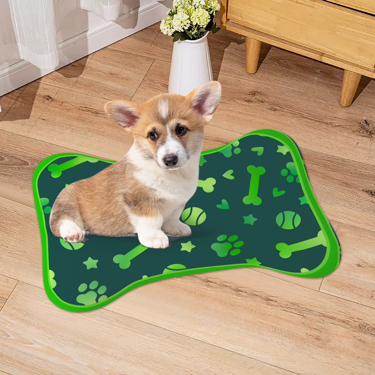 Deep Green Big Paws Pet Rug