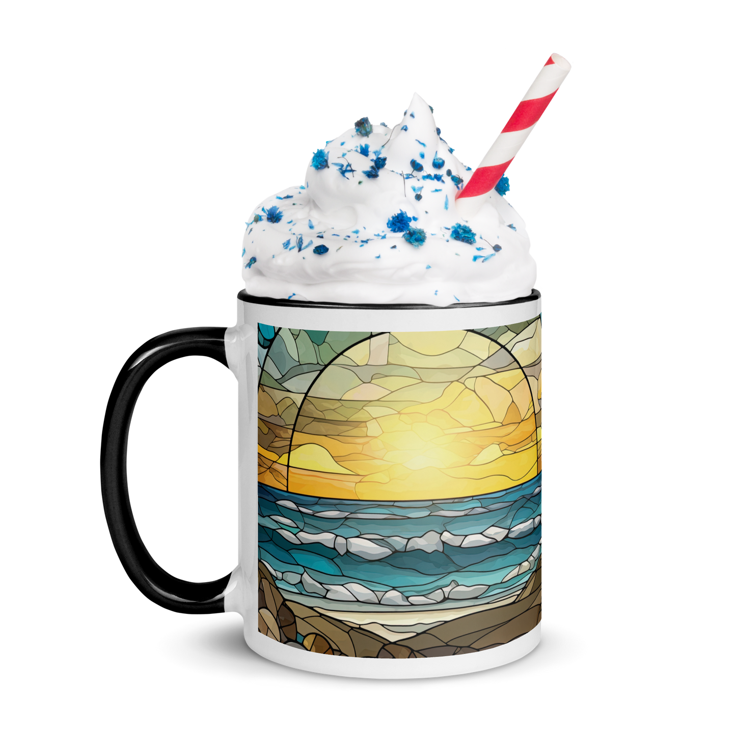 Stained Glass Coastal Sun Sets, Coffee Mug, 11oz and 15oz