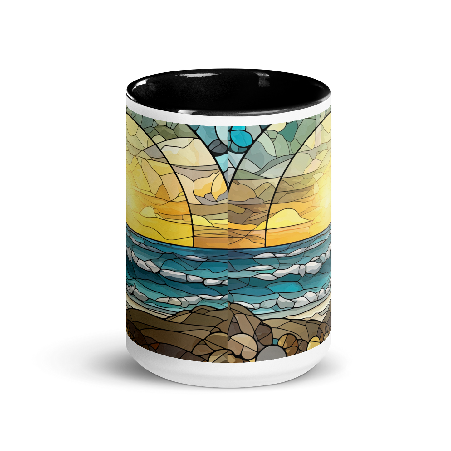 Stained Glass Coastal Sun Sets, Coffee Mug, 11oz and 15oz