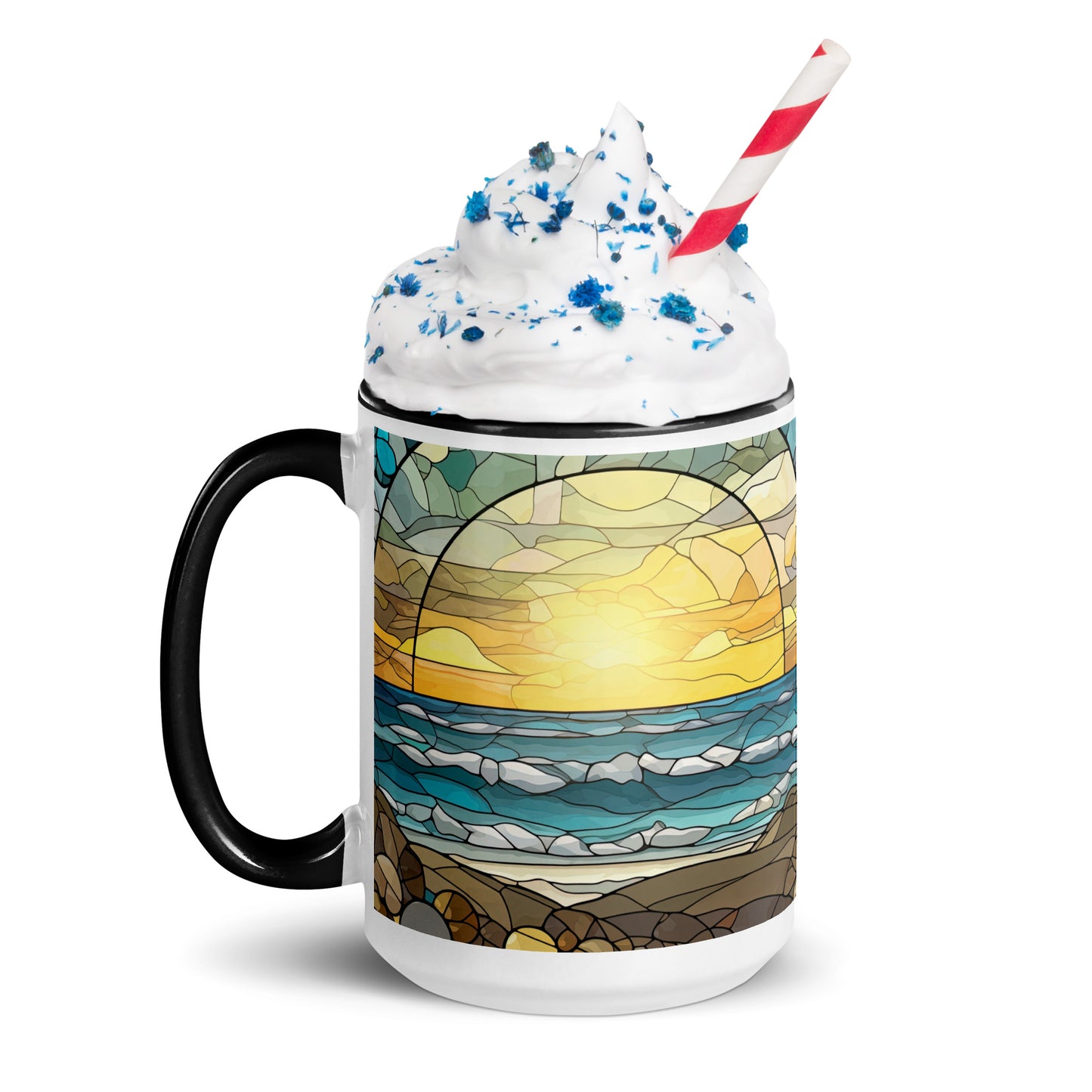 Stained Glass Coastal Sun Sets, Coffee Mug, 11oz and 15oz