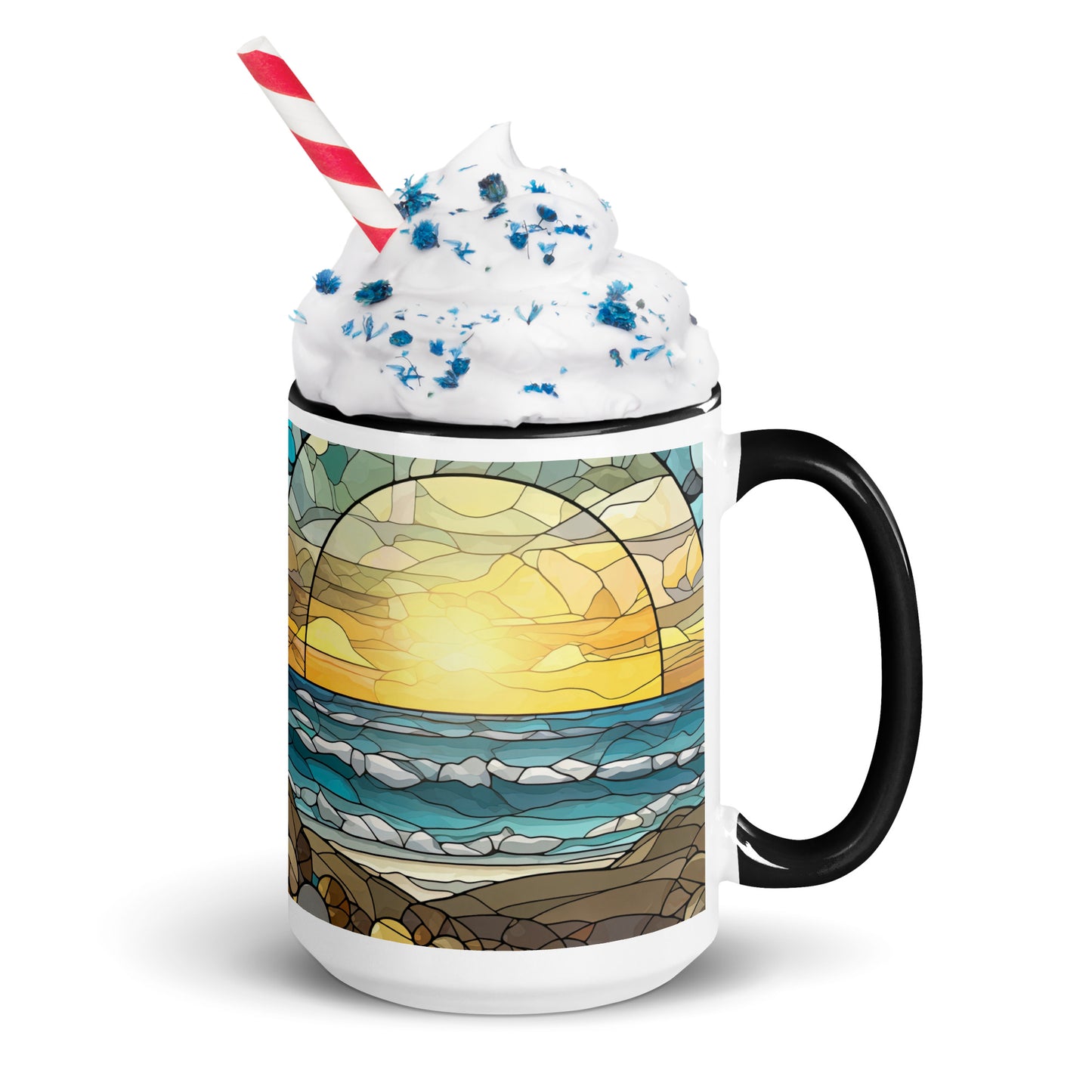 Stained Glass Coastal Sun Sets, Coffee Mug, 11oz and 15oz