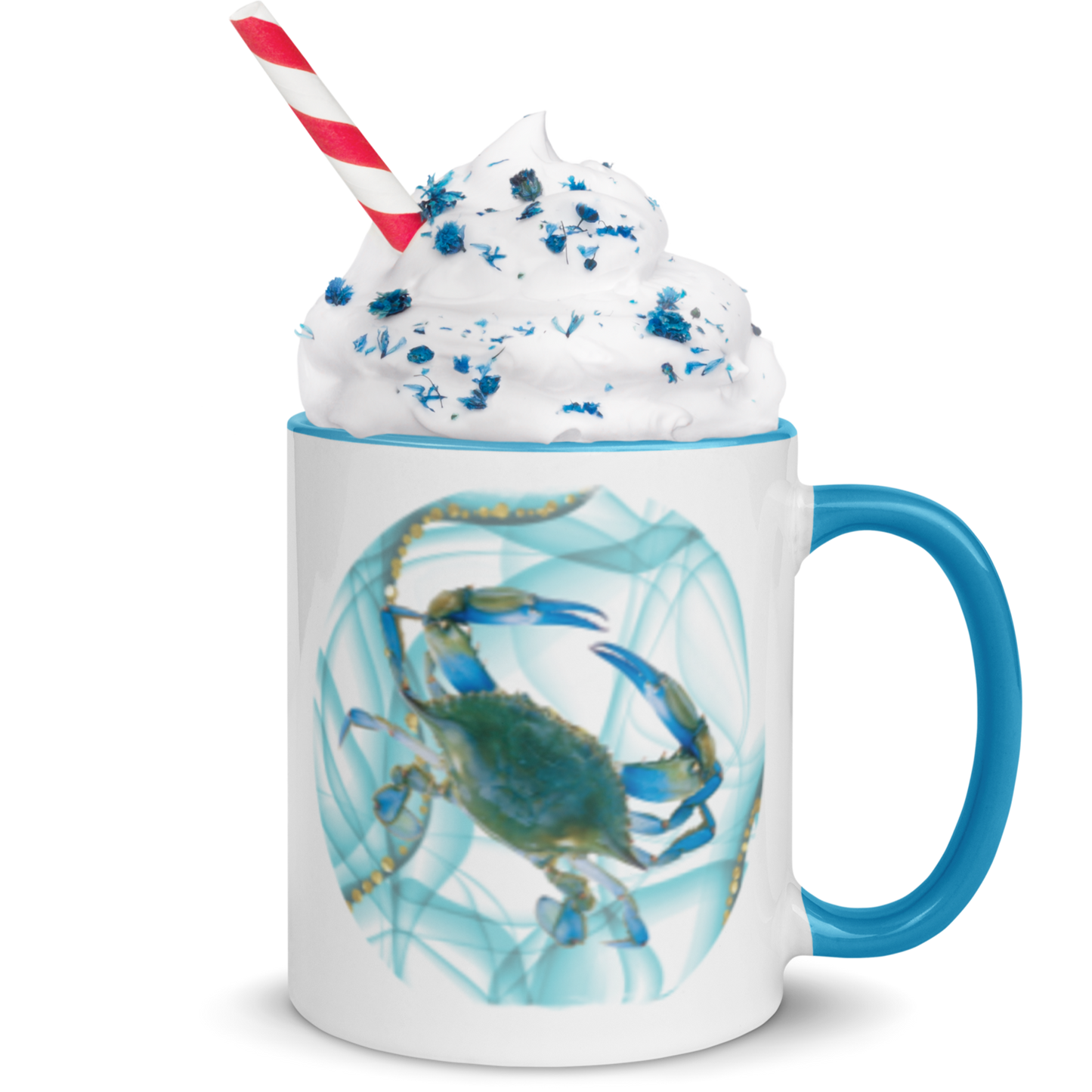 Blue Crab Coffee Mug, 11oz and 15oz, Accent Colors