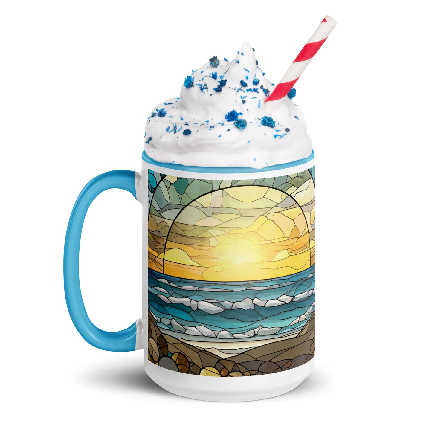 Stained Glass Coastal Sun Sets, Coffee Mug, 11oz and 15oz