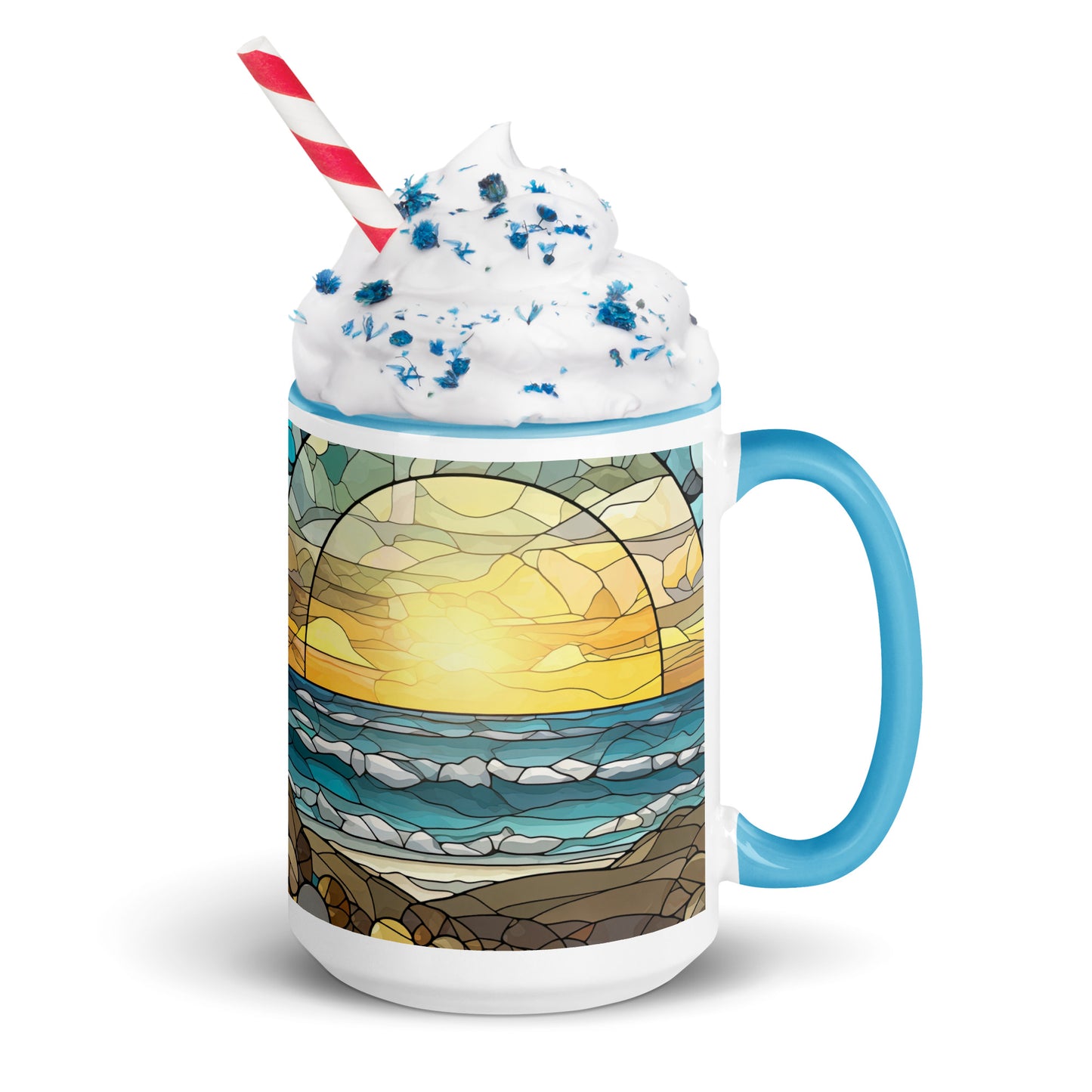 Stained Glass Coastal Sun Sets, Coffee Mug, 11oz and 15oz