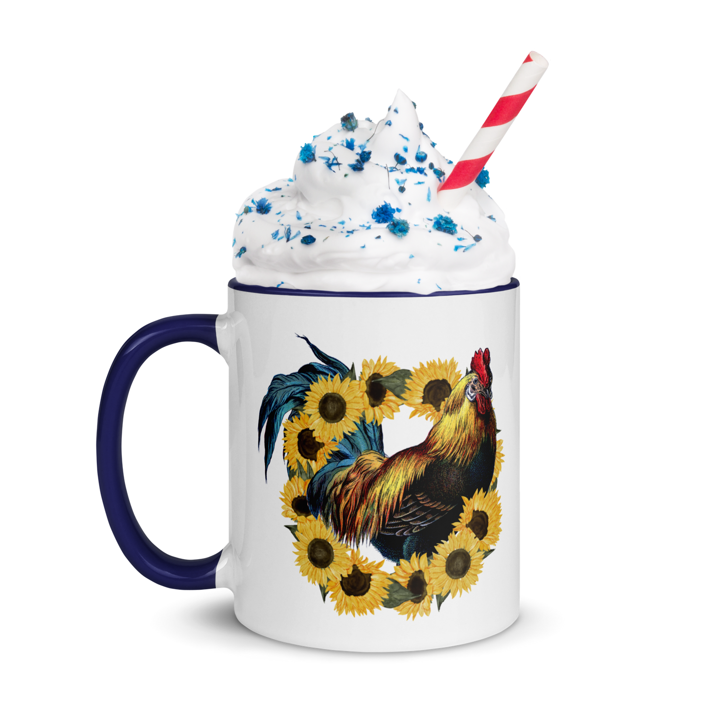 Rooster in Sunflower Wreath Coffee Mug, 11oz and 15oz