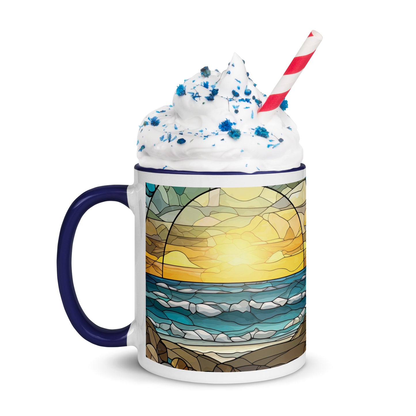 Stained Glass Coastal Sun Sets, Coffee Mug, 11oz and 15oz