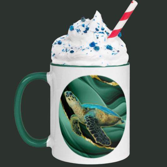 Sea Turtle -  Fins Down, Circled In, Coffee Mug, 11oz and 15oz