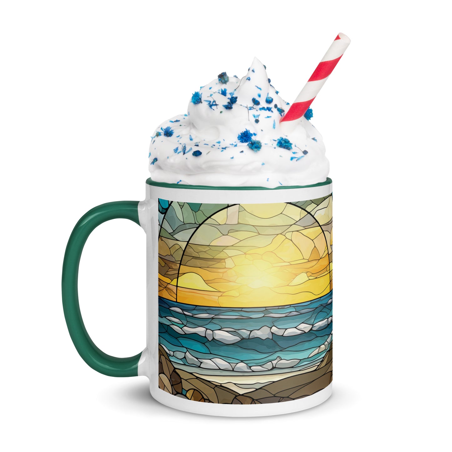 Stained Glass Coastal Sun Sets, Coffee Mug, 11oz and 15oz