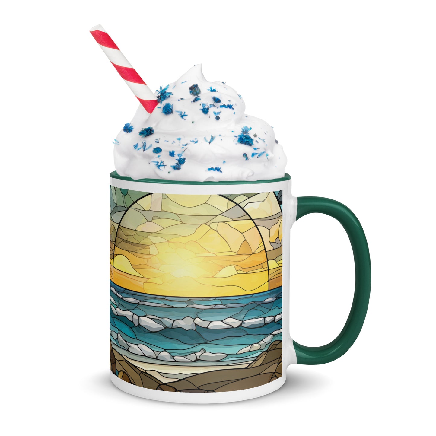 Stained Glass Coastal Sun Sets, Coffee Mug, 11oz and 15oz