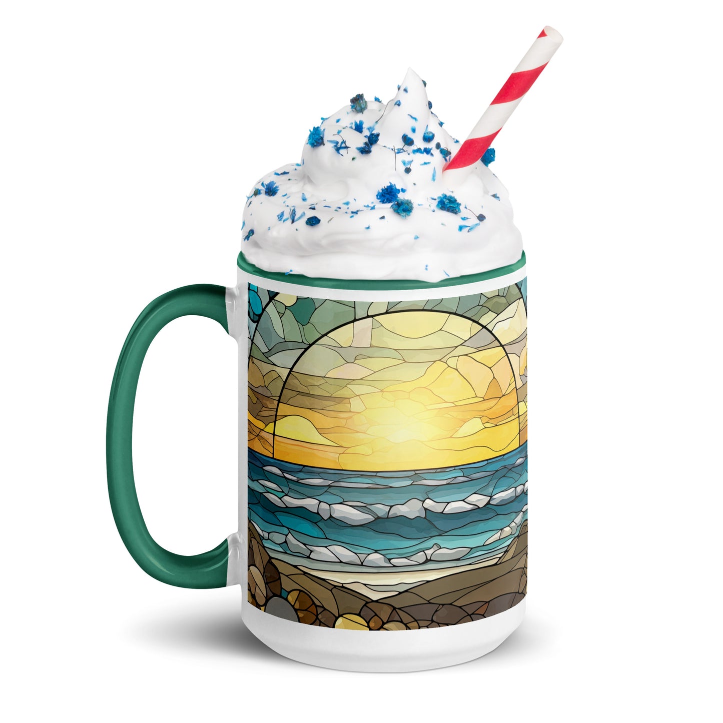 Stained Glass Coastal Sun Sets, Coffee Mug, 11oz and 15oz