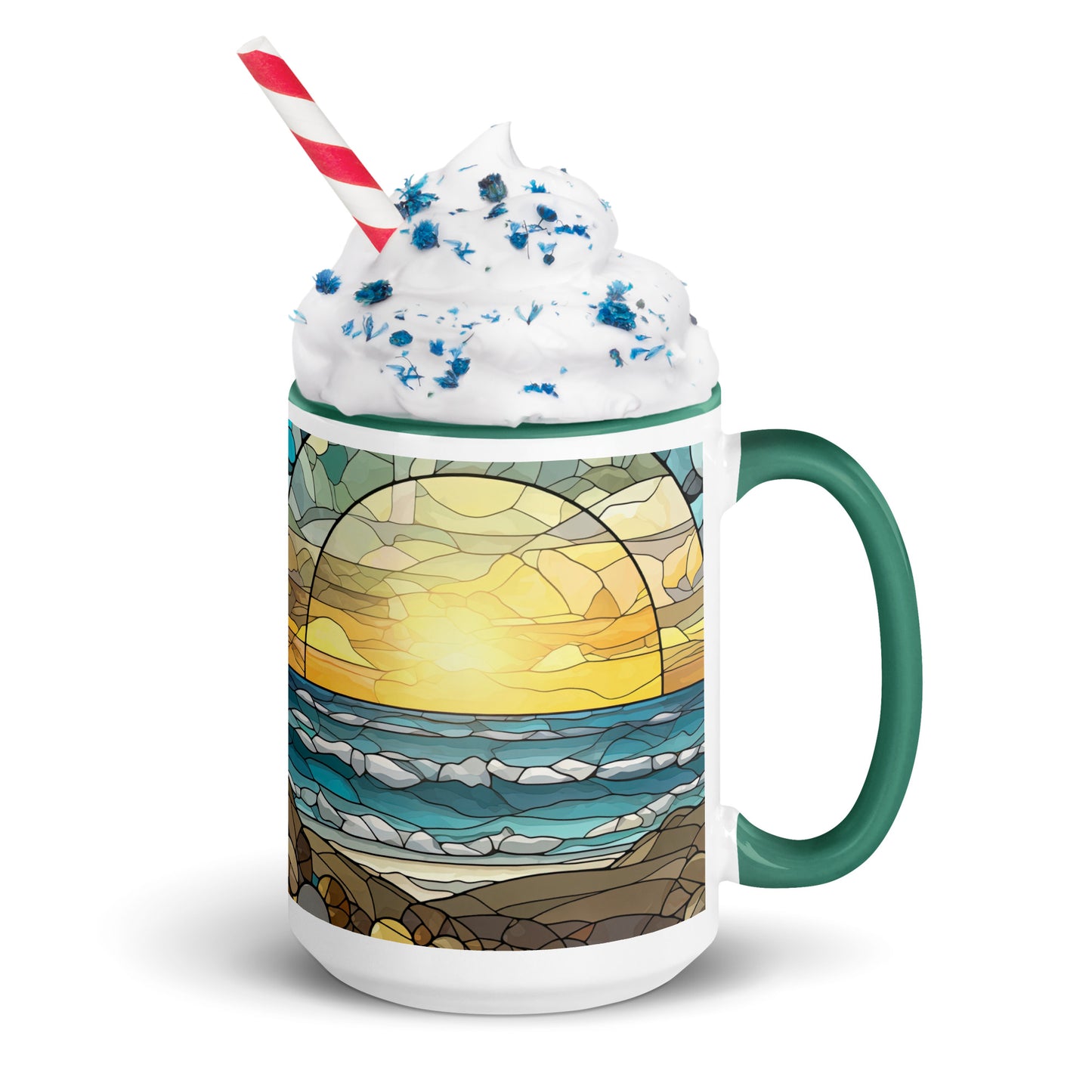 Stained Glass Coastal Sun Sets, Coffee Mug, 11oz and 15oz