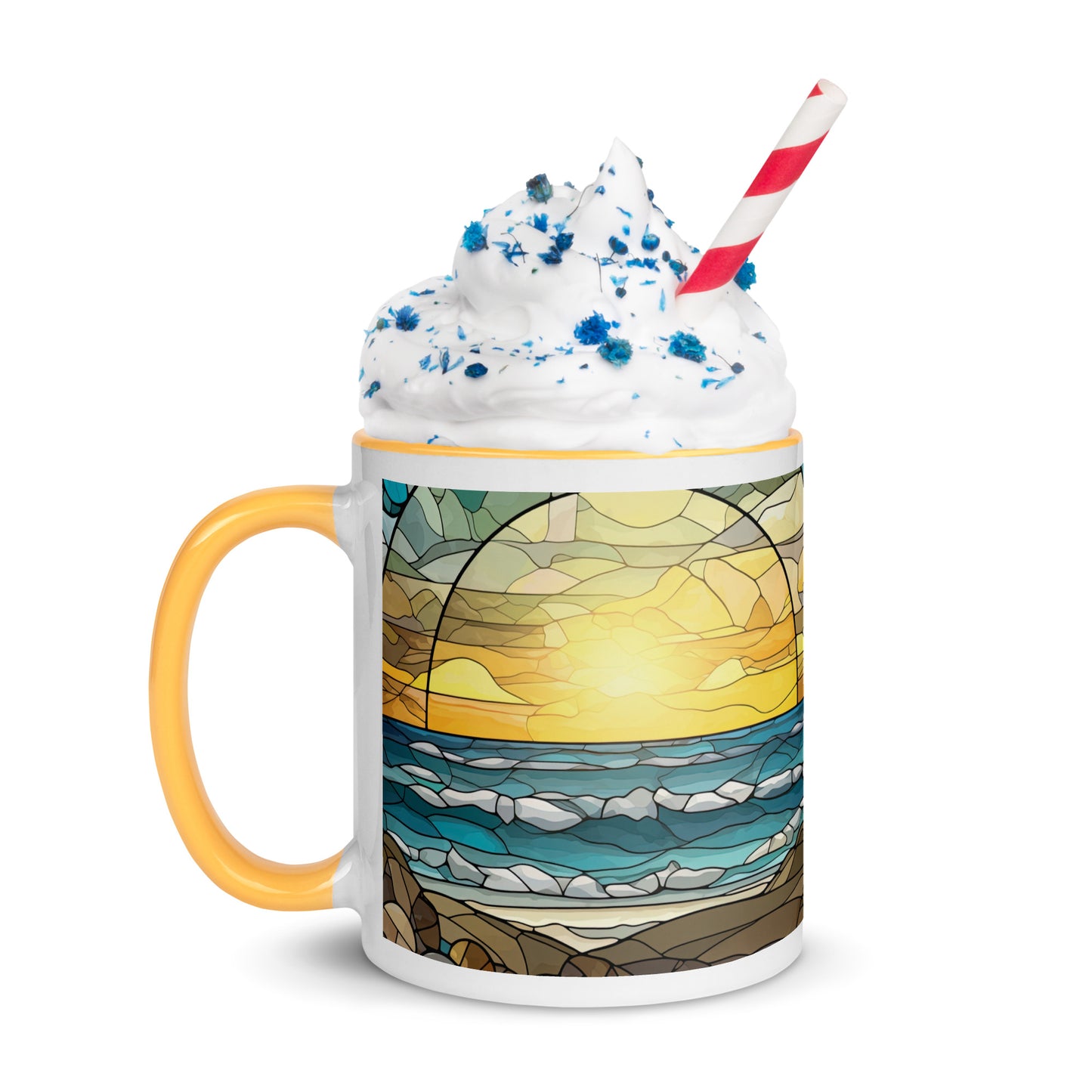 Stained Glass Coastal Sun Sets, Coffee Mug, 11oz and 15oz