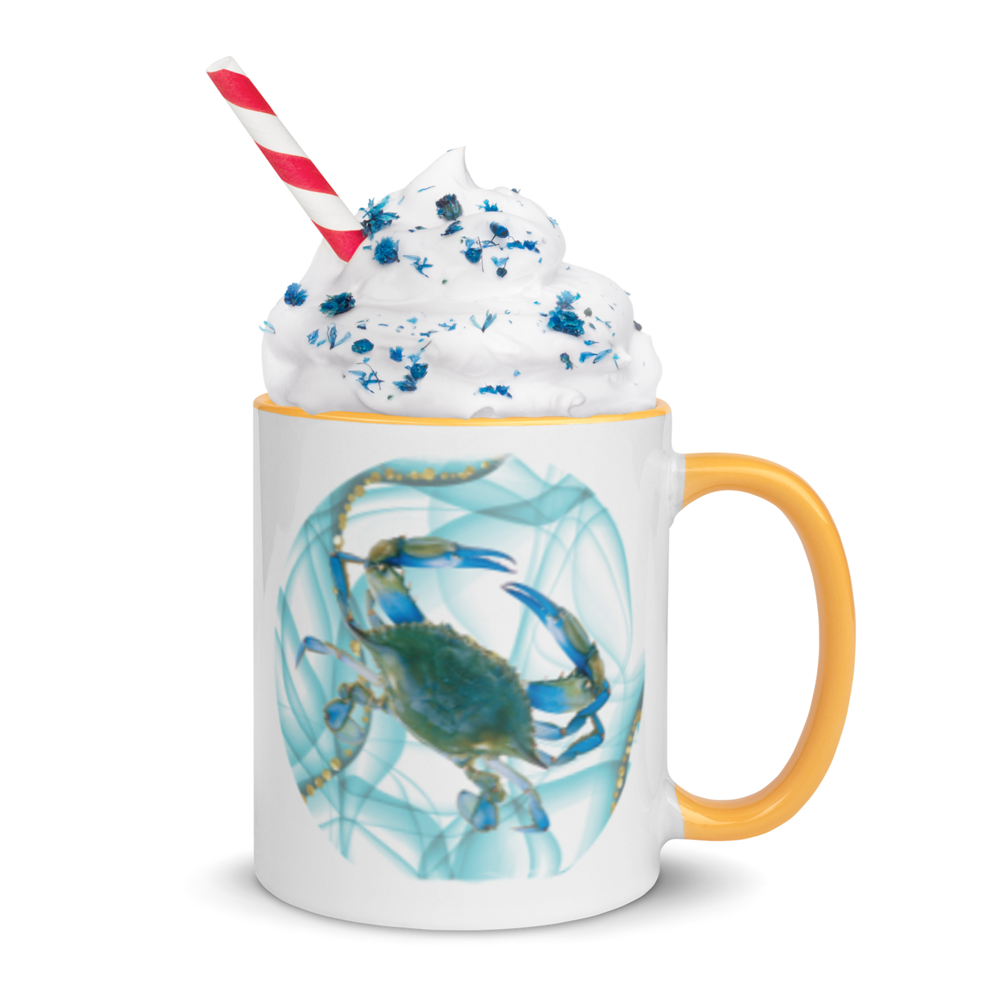 Blue Crab Coffee Mug, 11oz and 15oz, Accent Colors