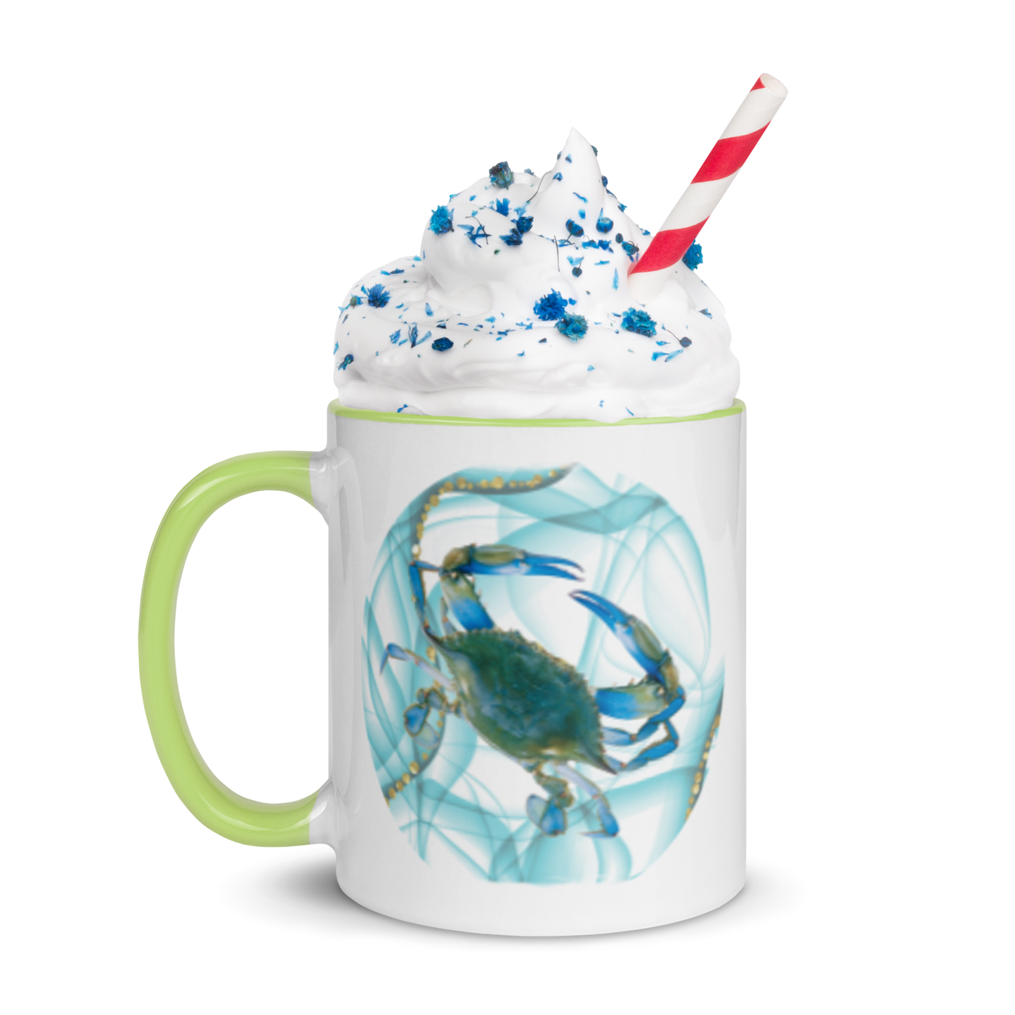 Blue Crab Coffee Mug, 11oz and 15oz, Accent Colors