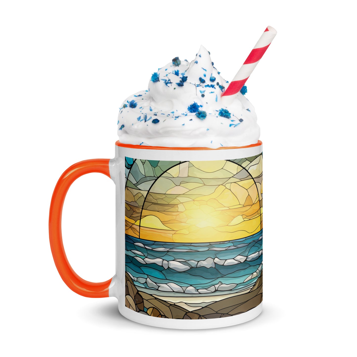 Stained Glass Coastal Sun Sets, Coffee Mug, 11oz and 15oz