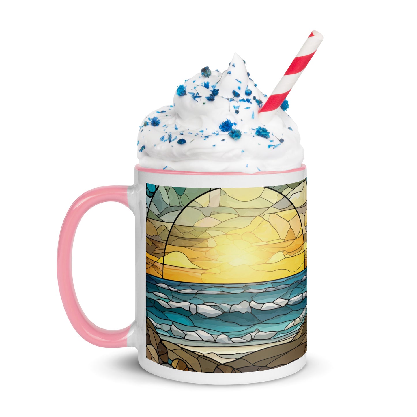 Stained Glass Coastal Sun Sets, Coffee Mug, 11oz and 15oz